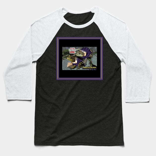 American Bullfrog Baseball T-Shirt by ImpArtbyTorg